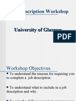 Job Description Workshop: University of Glasgow