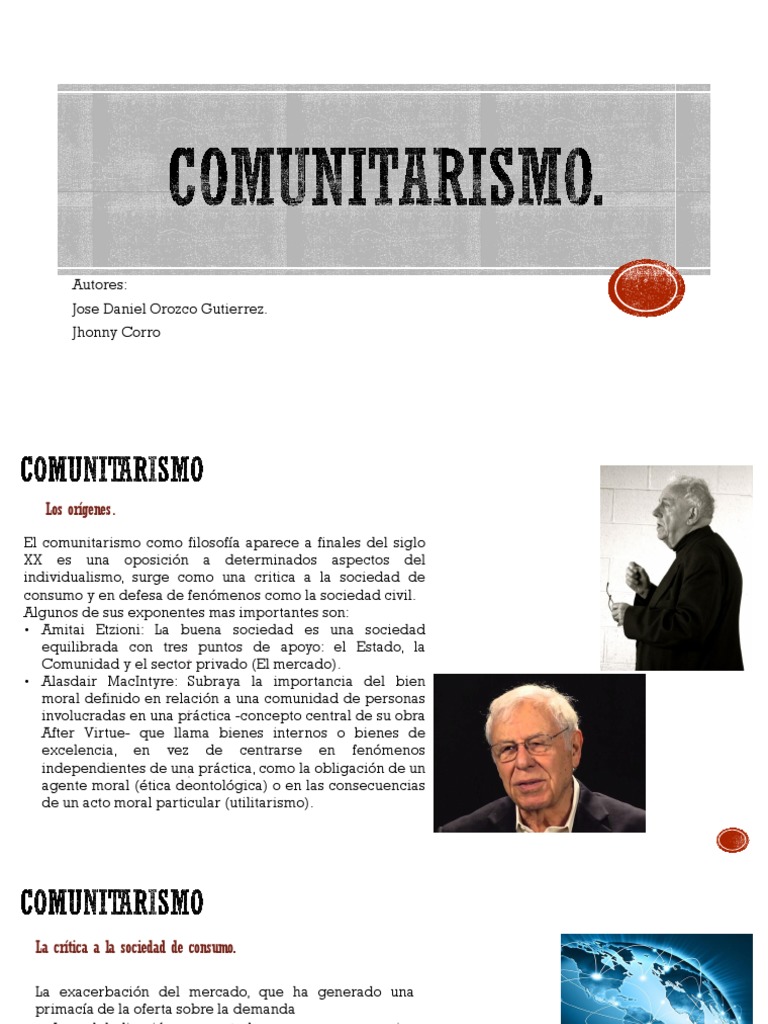 COMUNITARISMO PDF Dignidad Individualismo