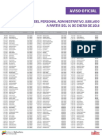 Lista de Personal Administrativo Jubilados ME Enero 2016 Notilogia PDF