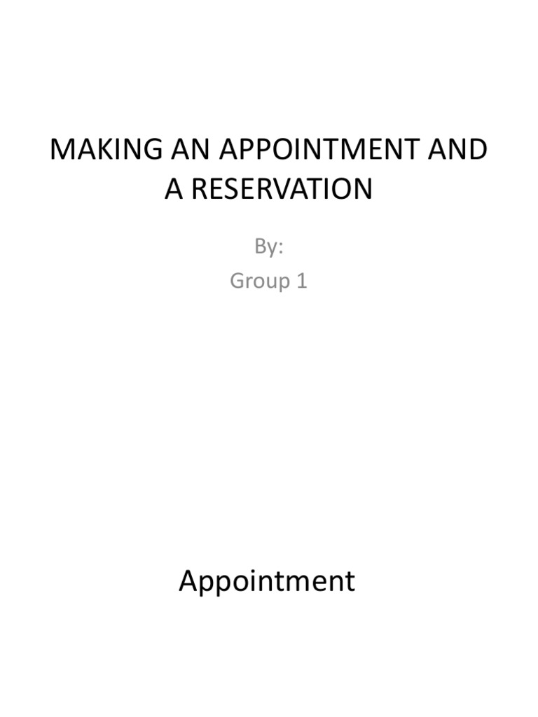 Appointment Making and Cancellation Guide | PDF | Self-Improvement