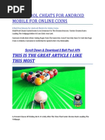 8 Ball Pool Cheats for Android Mobile for Online Coins