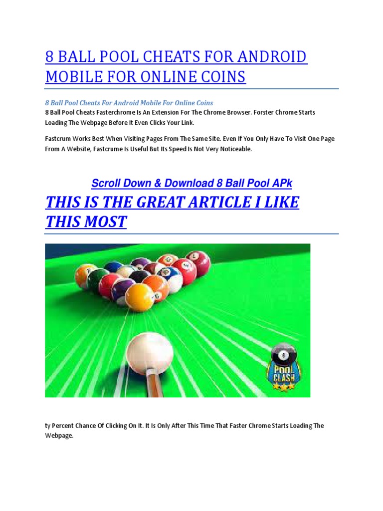 Stream 8 Ball Pool Hack Tool APK - Get Extended Guidelines