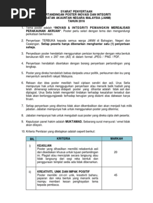 Syarat Pertandingan Poster Inovasi 2016