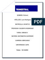 Tarea 8 Matematica