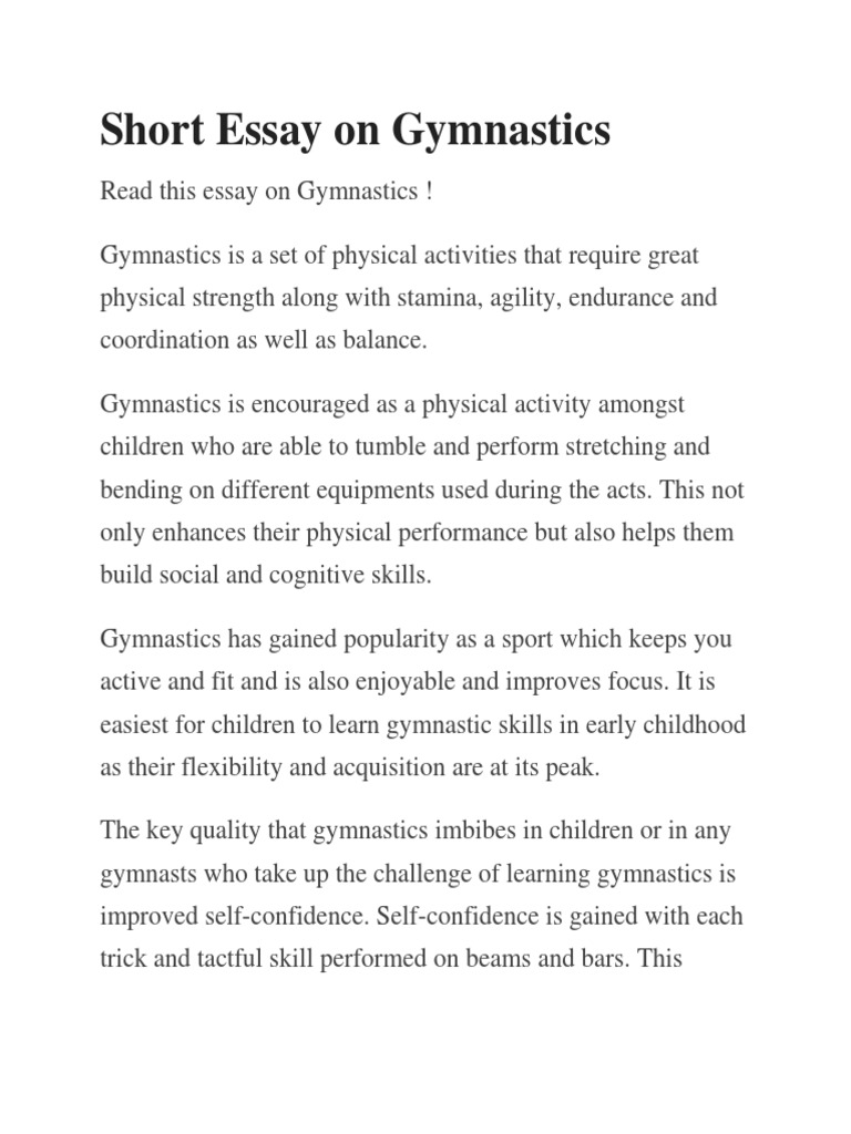 narrative essay about gymnastics