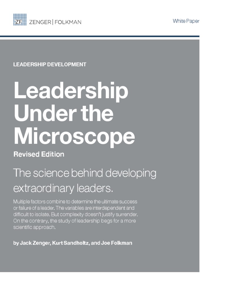 White Paper Leadership Under The Microscope | PDF | Leadership ...