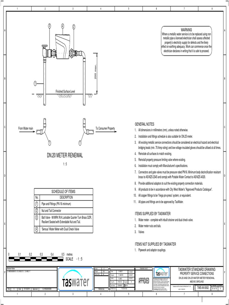 TasWater Water Meter Renewal Standards | PDF | Pipe (Fluid Conveyance ...