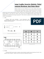 Jenis-Jenis Gerbang Logika Beserta Simbol, Tabel Kebenaran, Persamaan Boolean, Dan Data Sheet