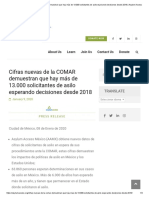 Cifras nuevas de la COMAR demuestran que hay más de 13.000 solicitantes de asilo esperando decisiones desde 2018