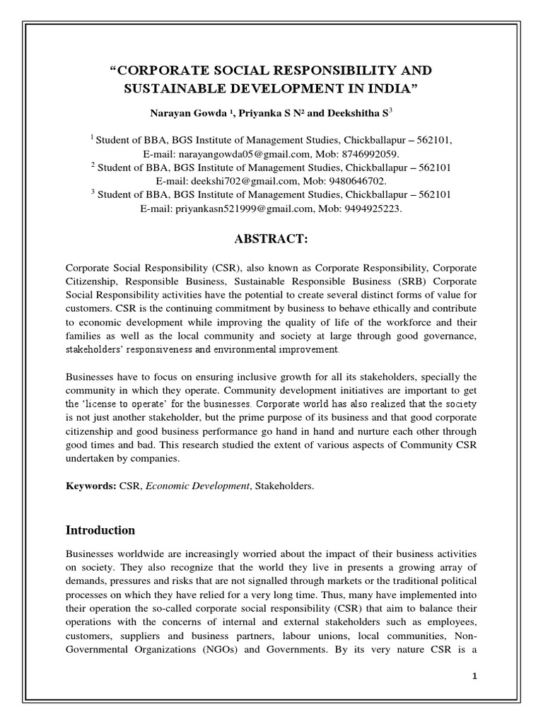 Bosch CSR Report Analysis in India | PDF | Business Ethics | Corporate ...