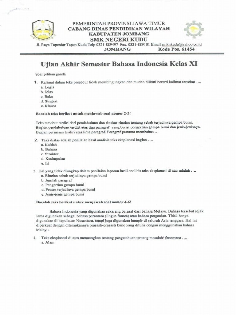 Latian Soal B Indonesia Pdf