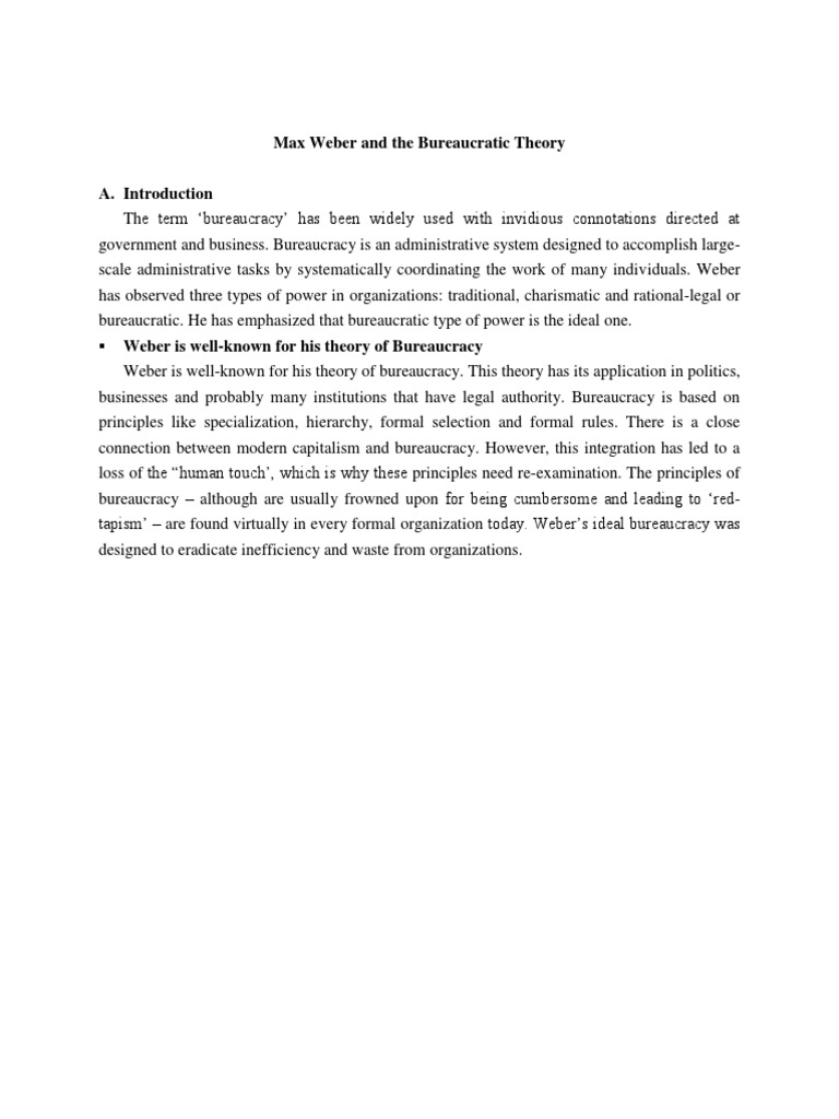 Max Weber and Bureaucratic Theory | PDF | Max Weber | Bureaucracy