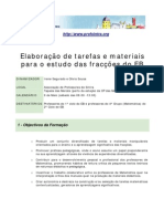 Acção de Formação "Elaboração de Tarefas e materiais para o estudo das fracções do EB"