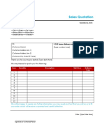 Sales Quotation Template For Word