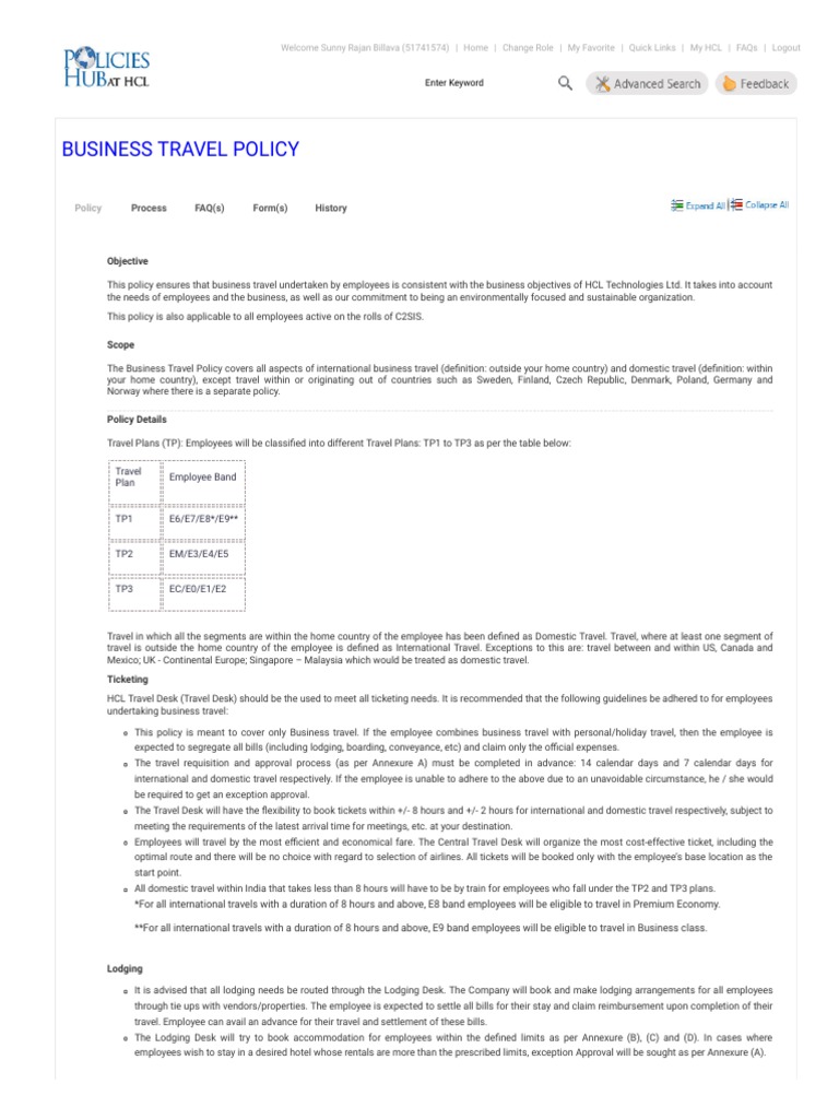 Business Travel Policy.pdf | Foreign Exchange Market | Business Class ...
