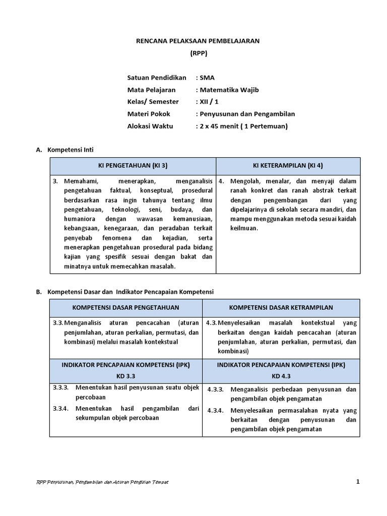 Rpp 2 Penyusunan Pengambilan Dan Permutasi
