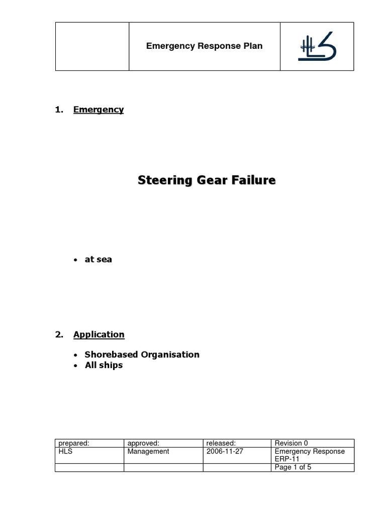 Steering Gear Failure PDF Rudder Ships