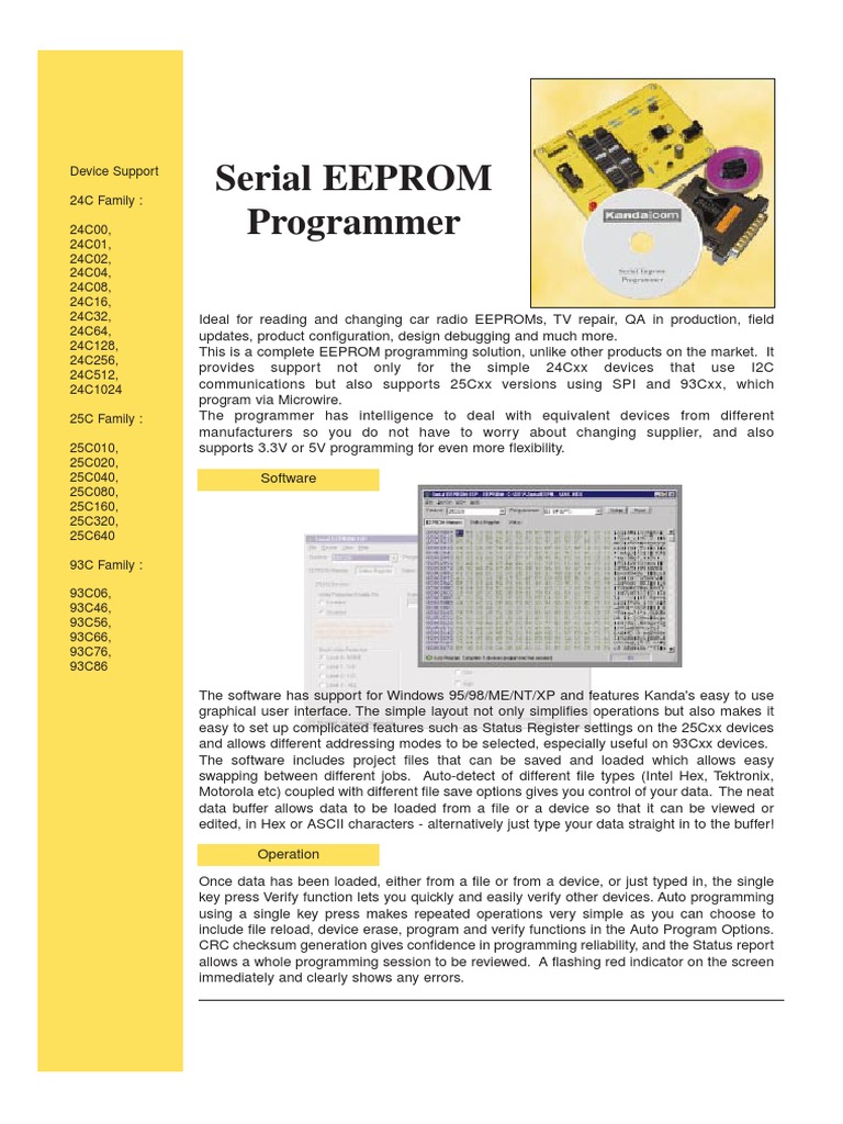 Serial eeprom programmer