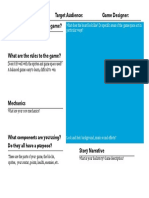Game Design Planning Sheet PDF