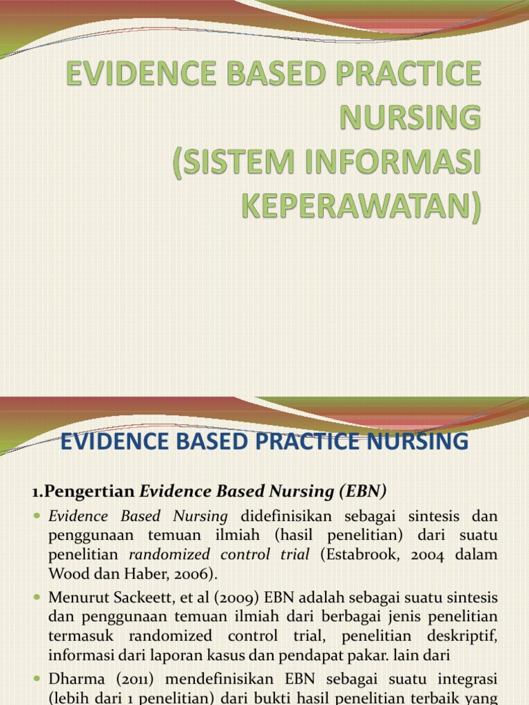 Praktik Keperawatan Berbasis Bukti | PDF