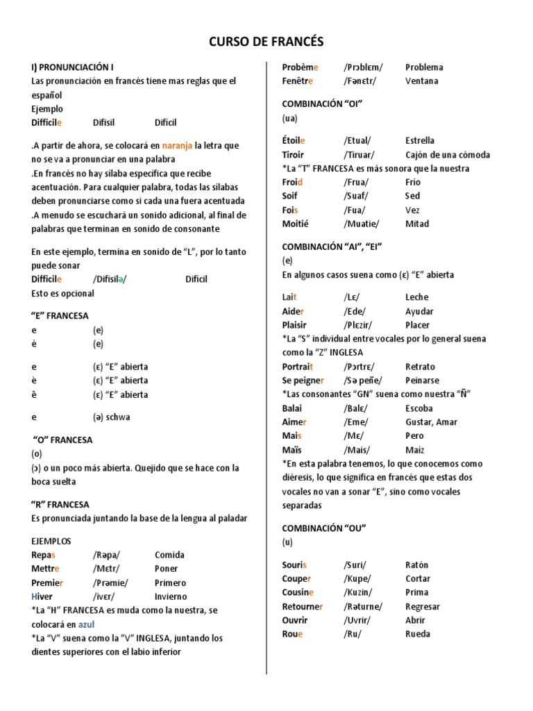 Pronunciación de Francés | PDF | Voz humana | Fonética, image size:768x1024