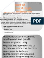 The Impact of Innovation & High Growth Enterprise: Global Entrepreneurship Monitor