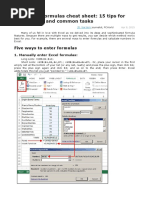 Your Excel Formulas Cheat Sheet - 15 Tips For Calculations and Common Tasks