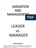 Organization and Management 