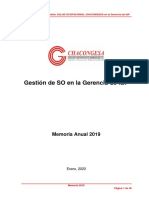 Informe Cumplimiento Del Programa de Salud Ocupacional CHACONGESA 2019