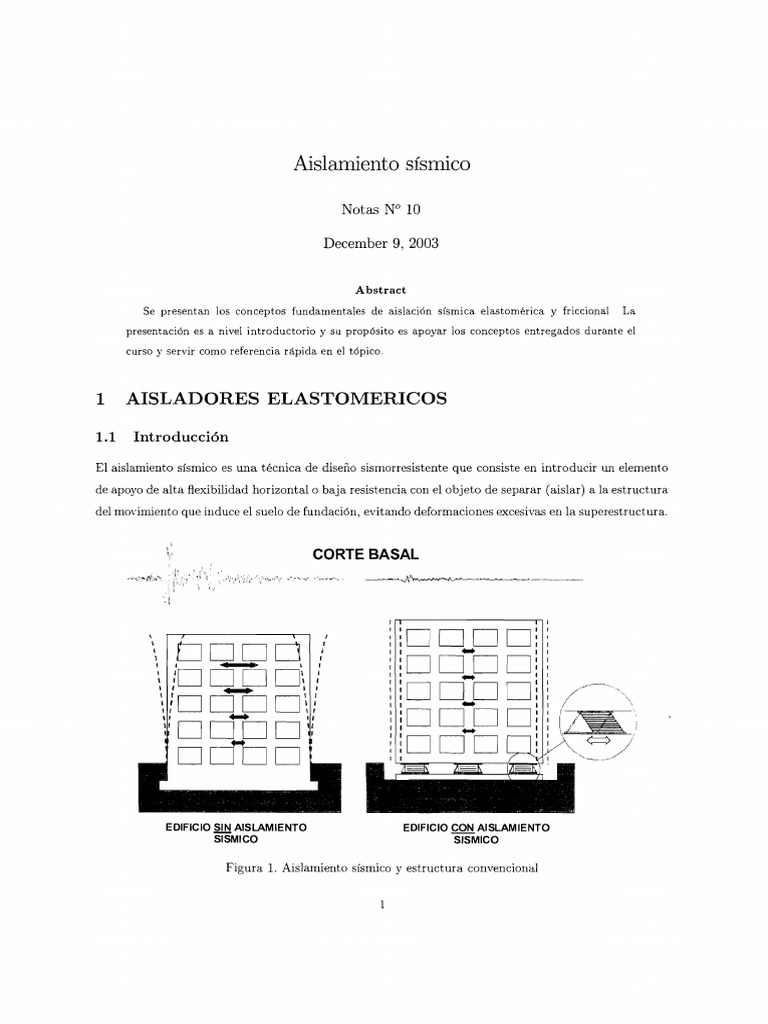 Aislamiento Sismico Pdf Pdf Rigidez Doblar