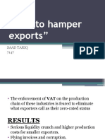 "VAT To Hamper Exports": Saad Tariq 7147