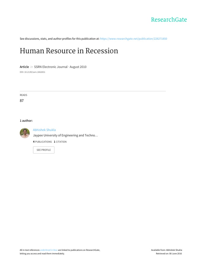 HR Strategies in Global Recession | PDF | Layoff | Human Resources