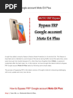 Bypass FRP Google Account Moto E4 Plus