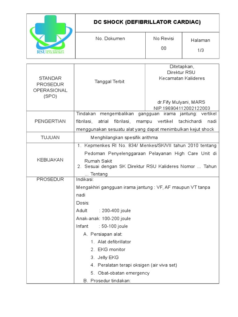 DC Shock (Defibrillator Cardiac) | PDF | Kesehatan Holistik | Teknologi ...