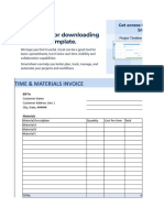 Excel Construction Project Management Templates Time and Materials Invoice V1