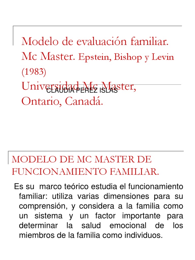 Modelo McMaster de Evaluación Familiar | PDF | Comportamiento | Evaluación