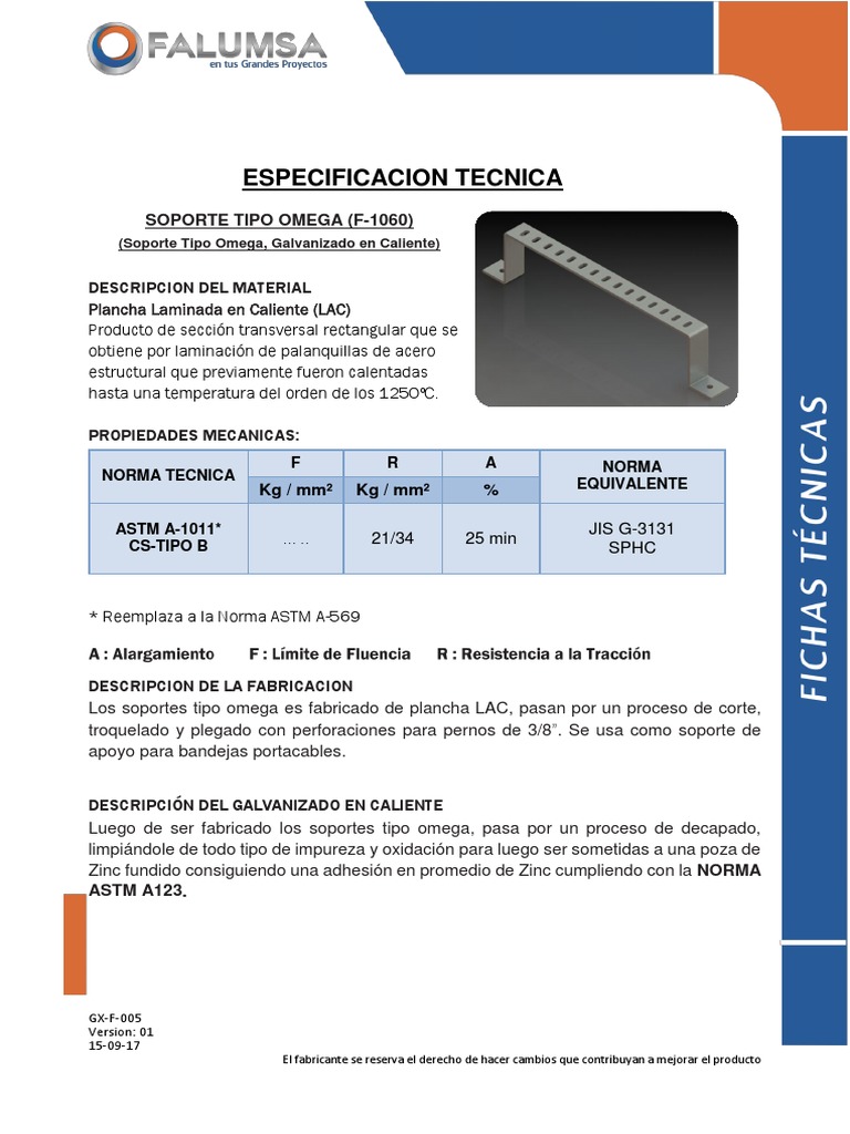 Soporte Tipo Omega | PDF | Materiales de construcción | Rieles