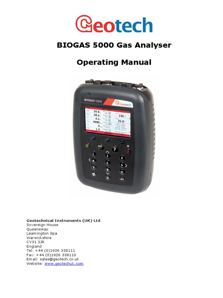BIOGAS 5000 Operating Manual PDF Biogas Nature