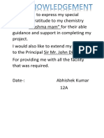 I Would Like To Express My Special Thanks of Gratitude To My Chemistry Teacher