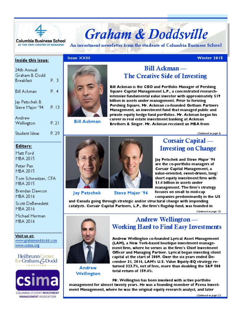 Graham Doddsville Issue 23 Final PDF Value Investing Investing