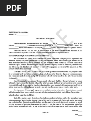 Fta Sample Nc Real Property Marriage