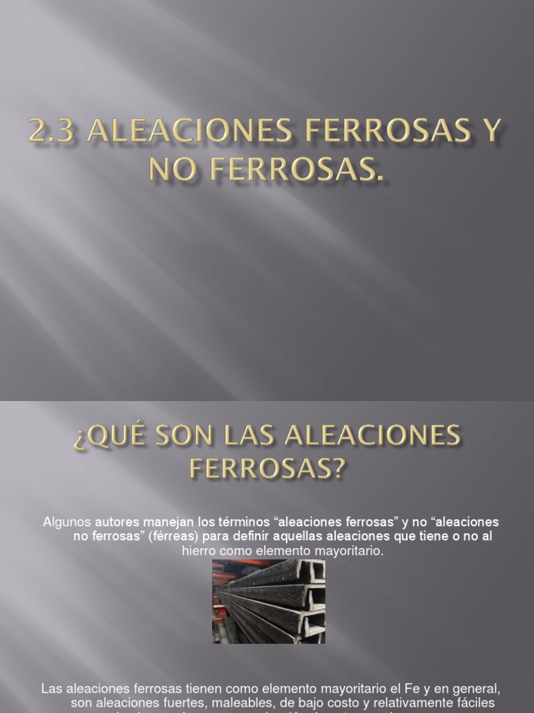 2.3 Aleaciones Ferrosas y No Adasdhgh | PDF | Cobre | Bronce