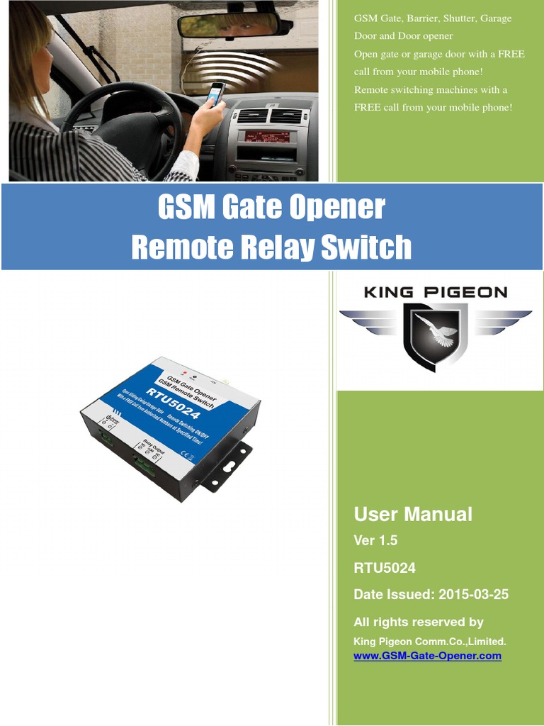 RTU5024 GSM Gate Opener User Manual V1.5 1 PDF PDF Switch Power