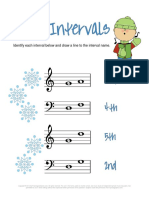 Music Intervals Worksheet for Christmas