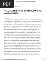 CHARACTERISTICS OF MARLOWE - AS A DRAMATIST - NEOEnglish