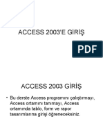 ACCESS 2003’E GİRİŞ