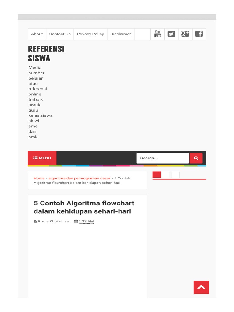 5 Contoh Algoritma Flowchart Sehari Hari - HTML | PDF