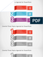 FF0054 Colorful Three Topics Agenda Powerpoint