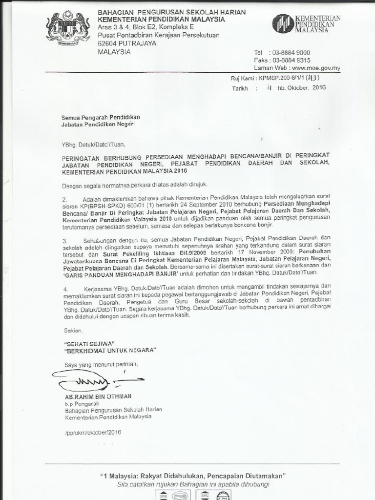 3 Garis Panduan Menghadapi Banjir Di Peringkat Jpn Ppd Dan Sekolah Pdf Pdf