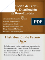 Distribución de Fermi-Dirac y Distribución de Bose-Einstein